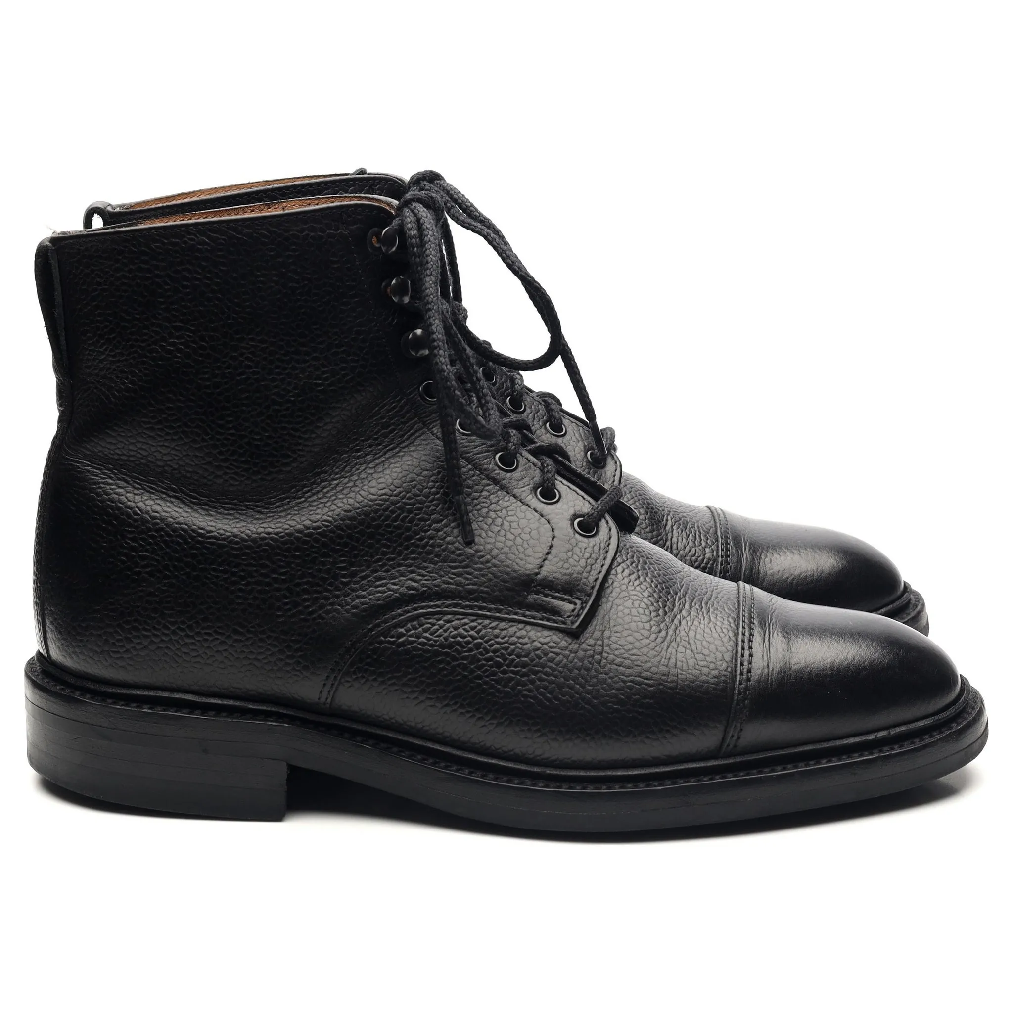 'Cambridge' Black Leather Boots UK 6.5 F