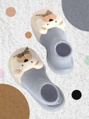 Charming Bear Applique Shoe Socks for Toddlers