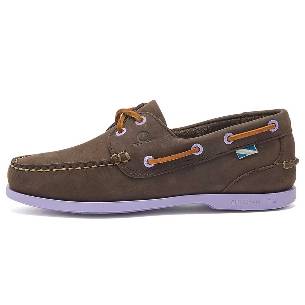 CHATHAM Pippa II G2 Leather Boat Shoes - Women's - Dark Brown / Lavender