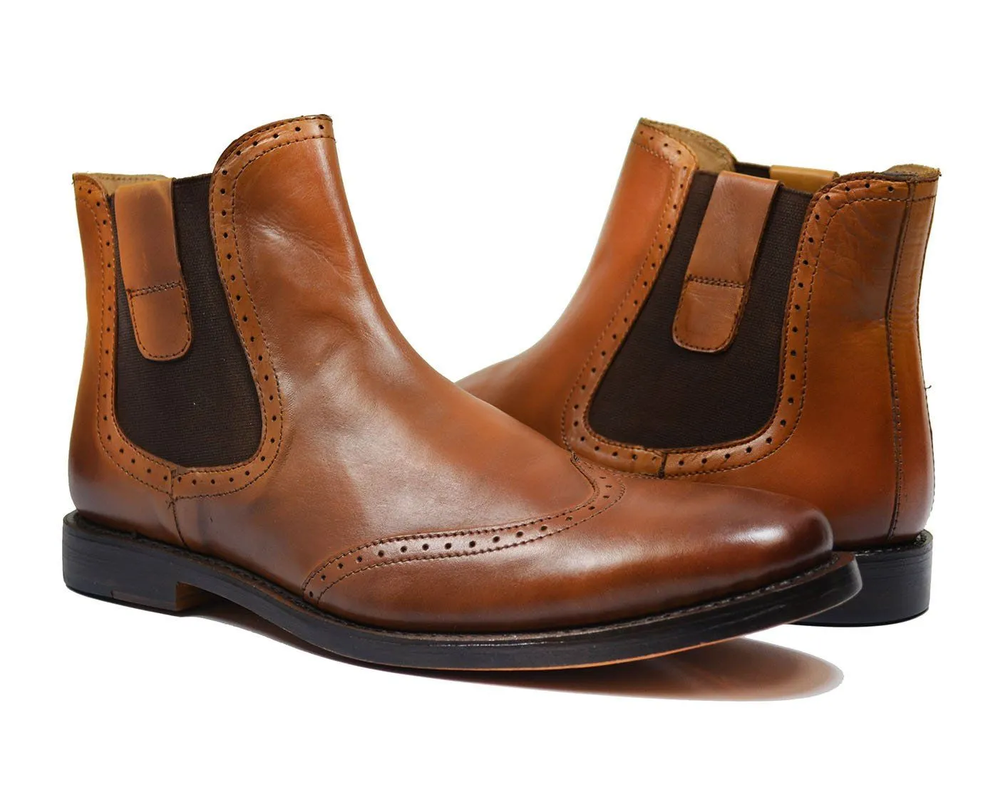 CHELSEA Elegant Brown Full Leather Chelsea Boots