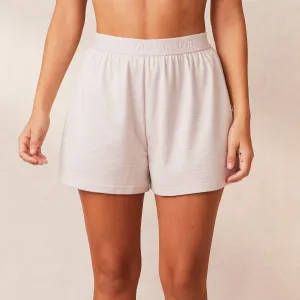 Classic Fleece Oversized Pyjama Shorts - Cream