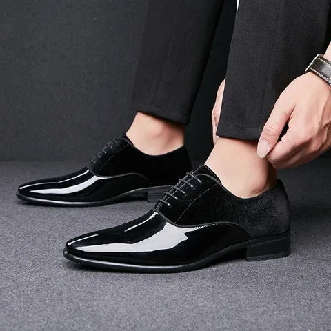 Classy Office,Wedding,Party Wear Black Shoes With Lace-Up For All Season-Jonasparamount