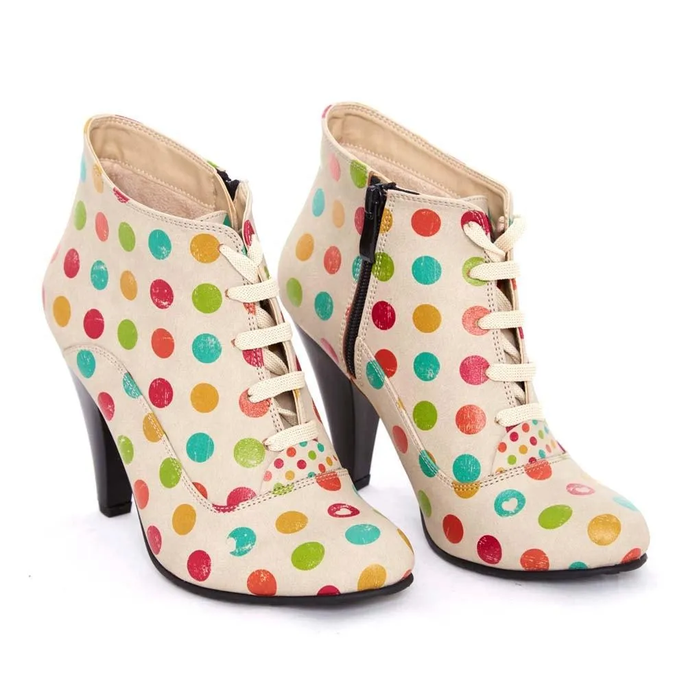 Colored Dots Ankle Boots BT301