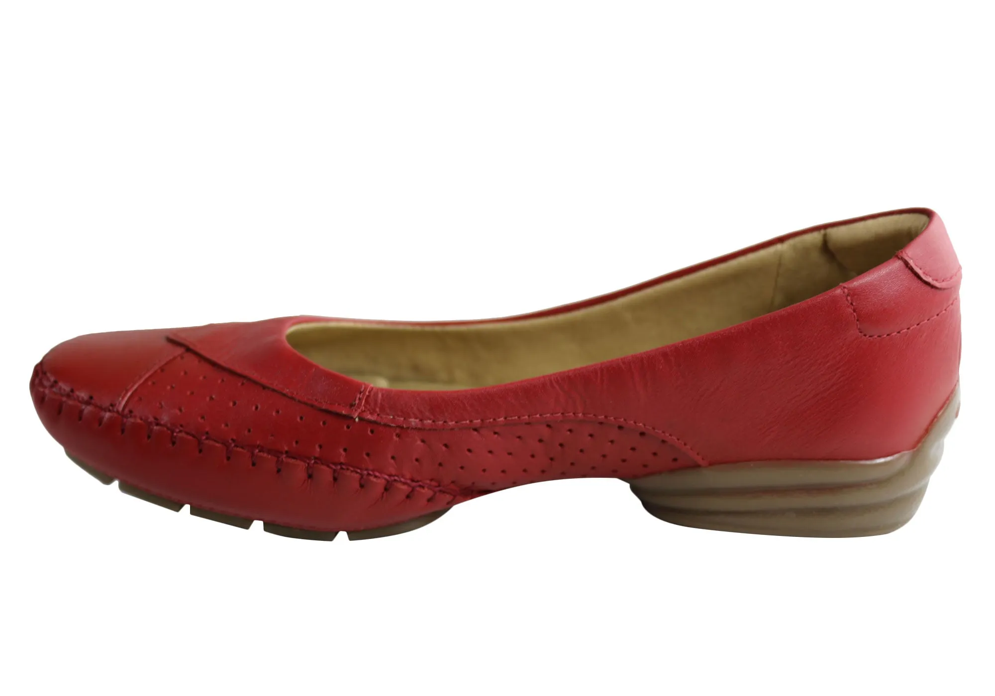 Comfortshoeco Plato Womens Comfort Cushioned Leather Low Heel Shoes