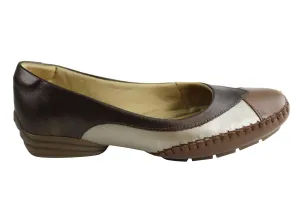 Comfortshoeco Plato Womens Comfort Cushioned Leather Low Heel Shoes