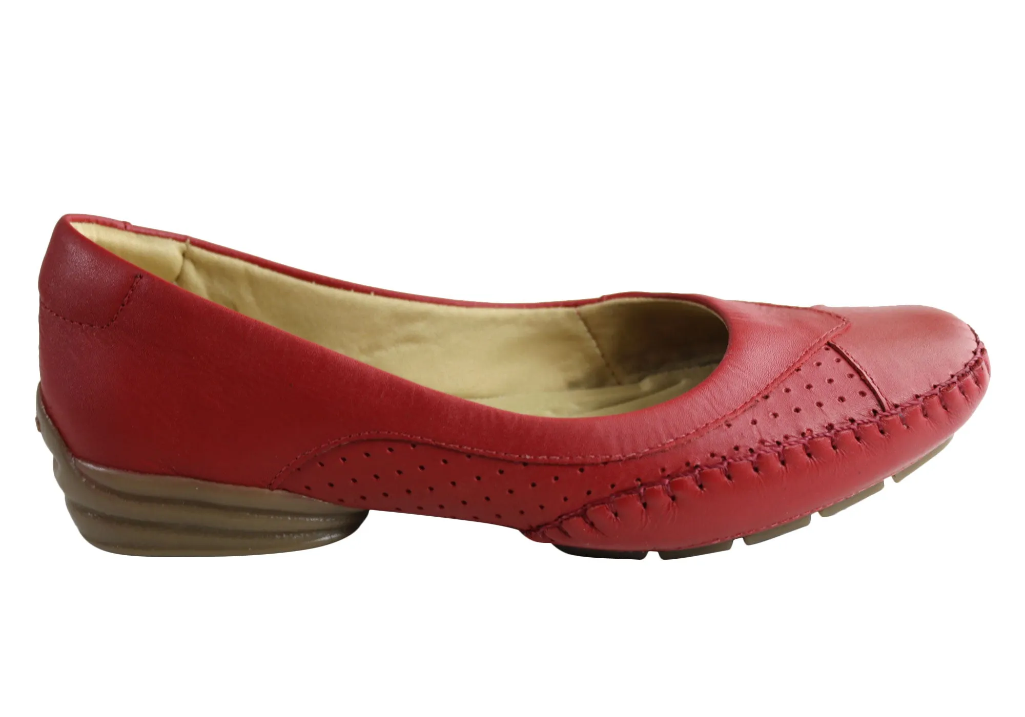 Comfortshoeco Plato Womens Comfort Cushioned Leather Low Heel Shoes