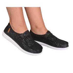 Corkys "Kayak" Slip On  (Black Glitter)