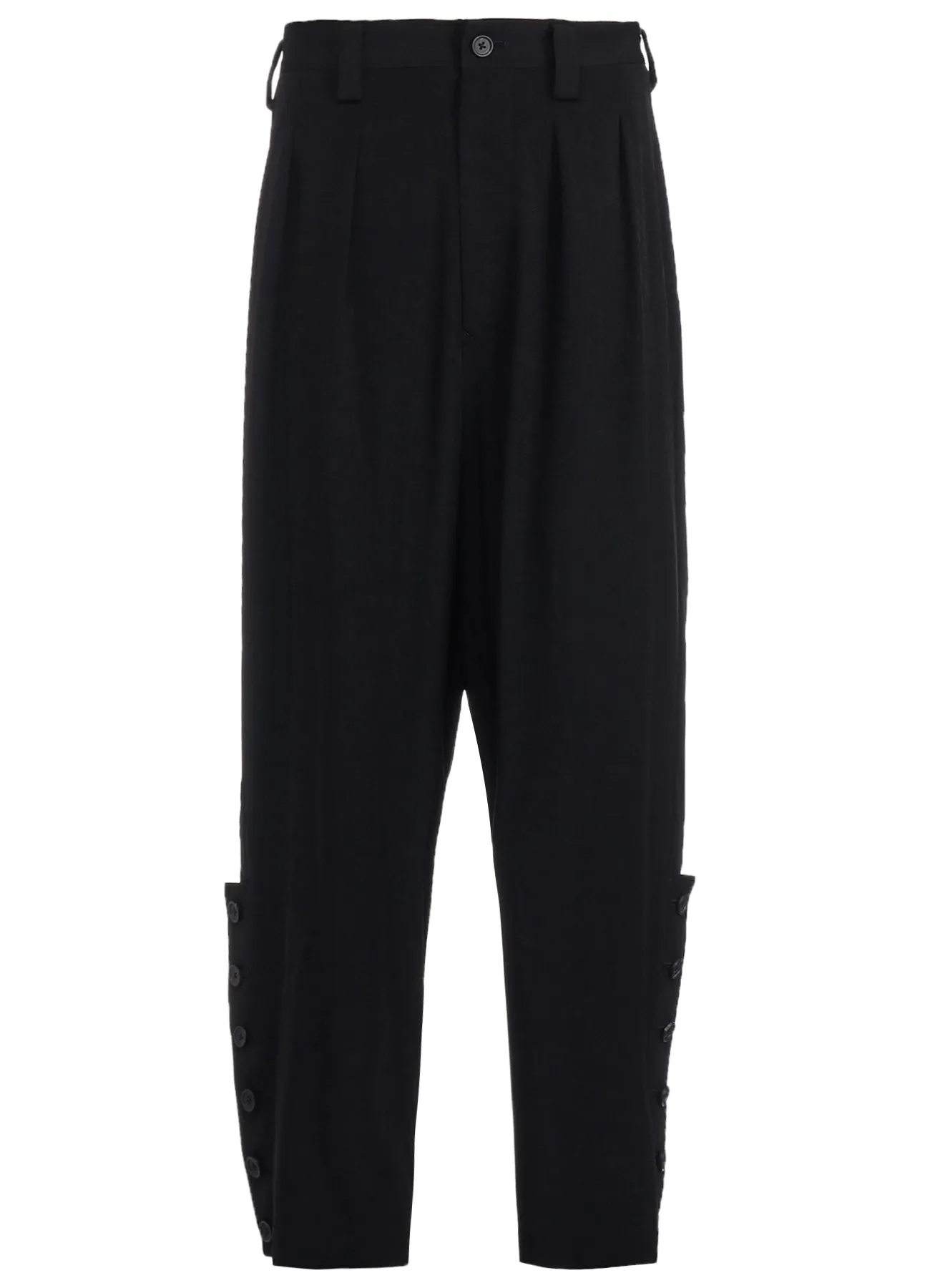 CREPE de CHINE BUTTON-SLIT PANTS