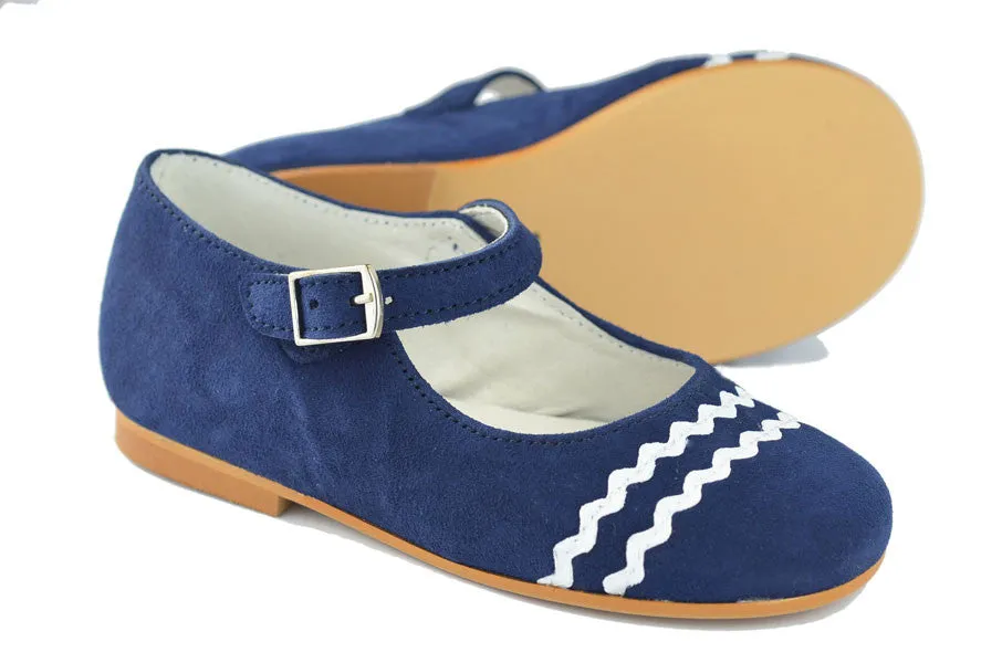 Crios Girls Navy Suede Mary Jane