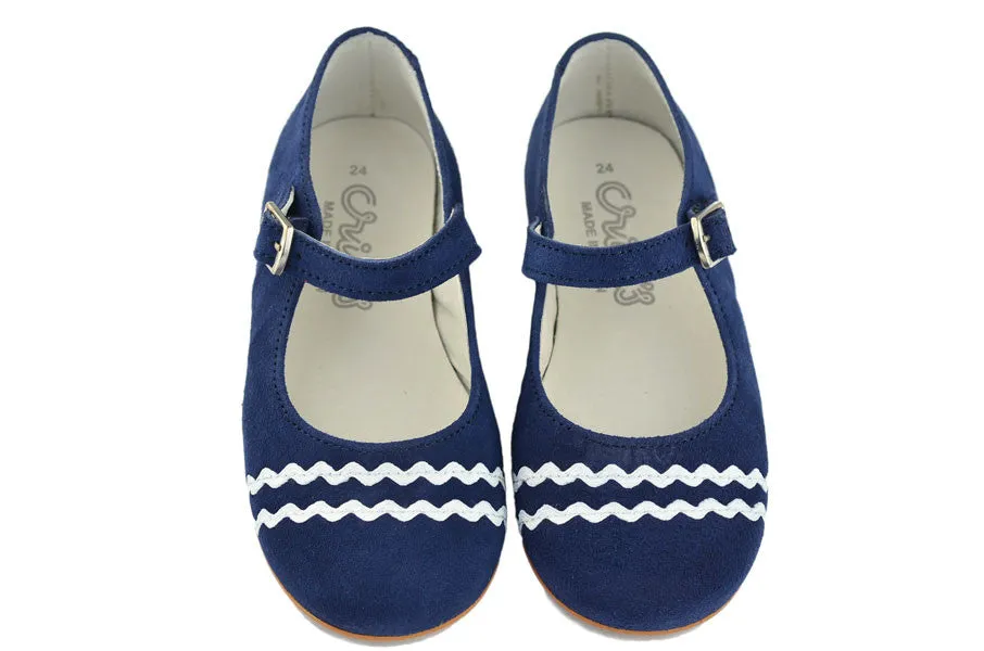 Crios Girls Navy Suede Mary Jane