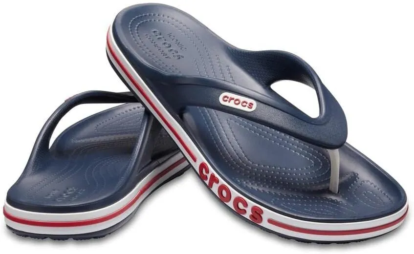 Crocs Bayaband Navy/Pepper Flip Flop - Comfort Shower Shoes M 8 / W 10