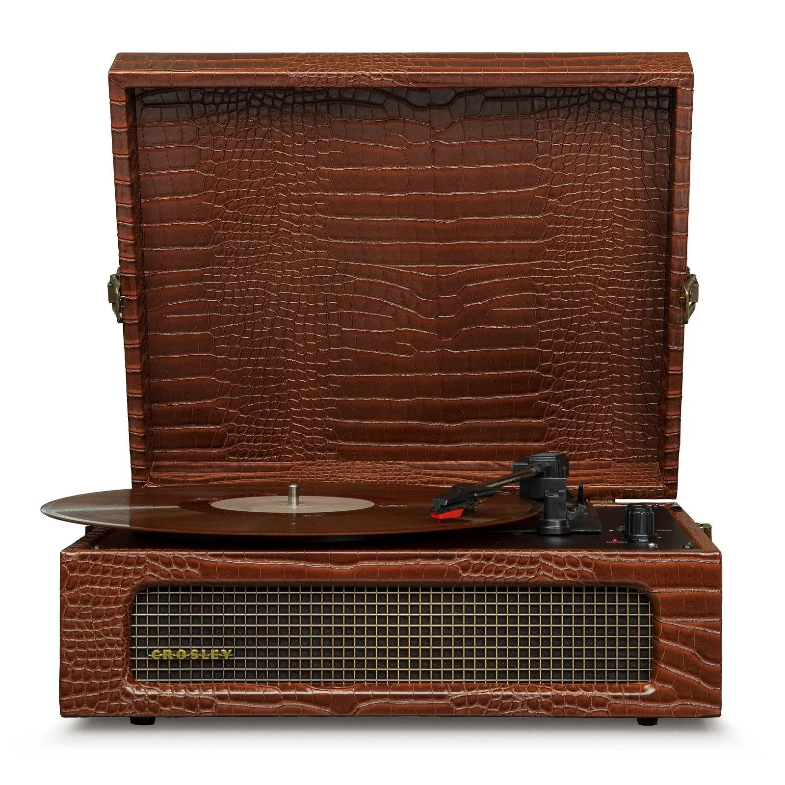 Crosley Voyager Bluetooth Portable Turntable   Crosley SOHO Stand Bundle - Brown Croc