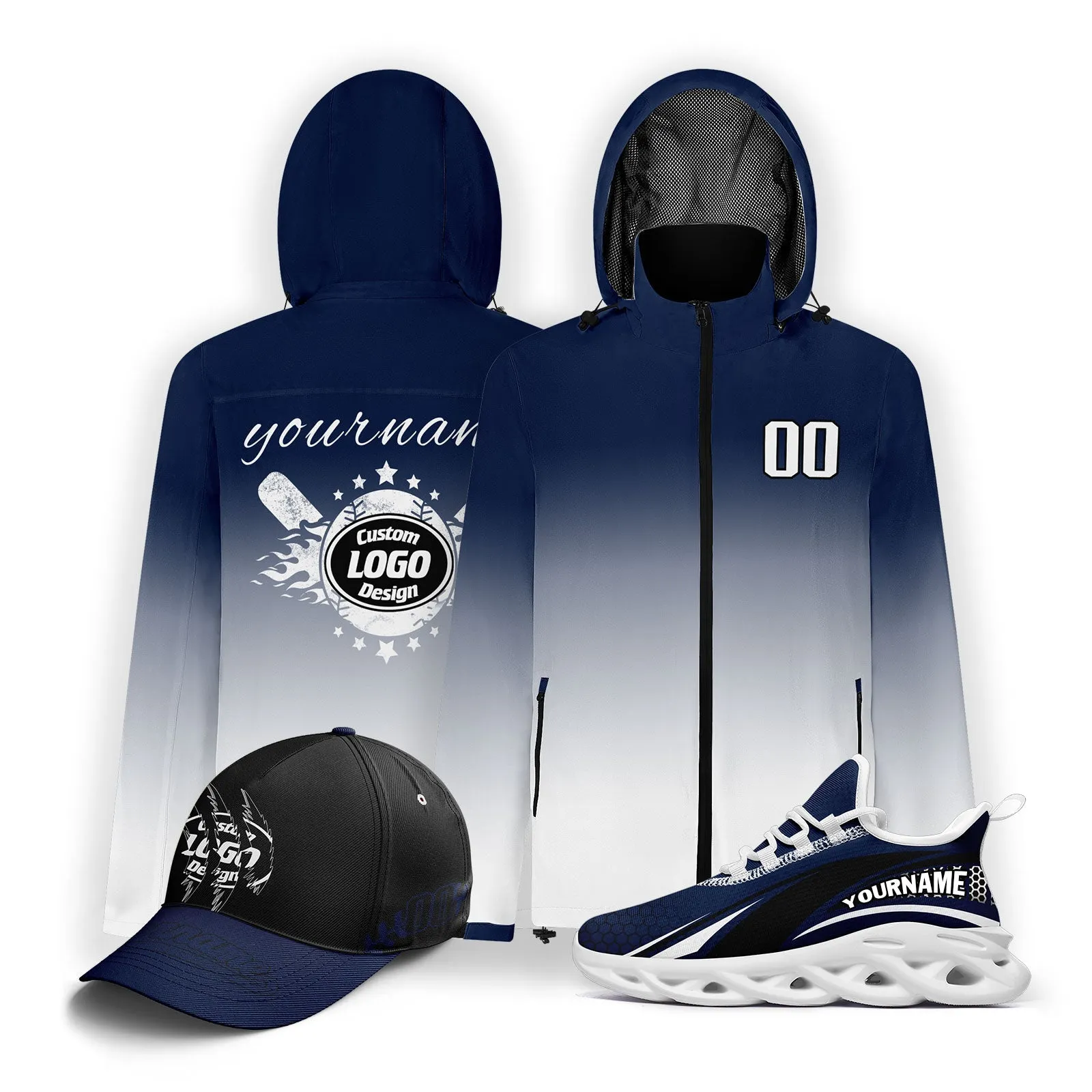 Custom Baseball Outerwear Hat and Shoes Combo Offer Personalized Combo ZH-E025023-20