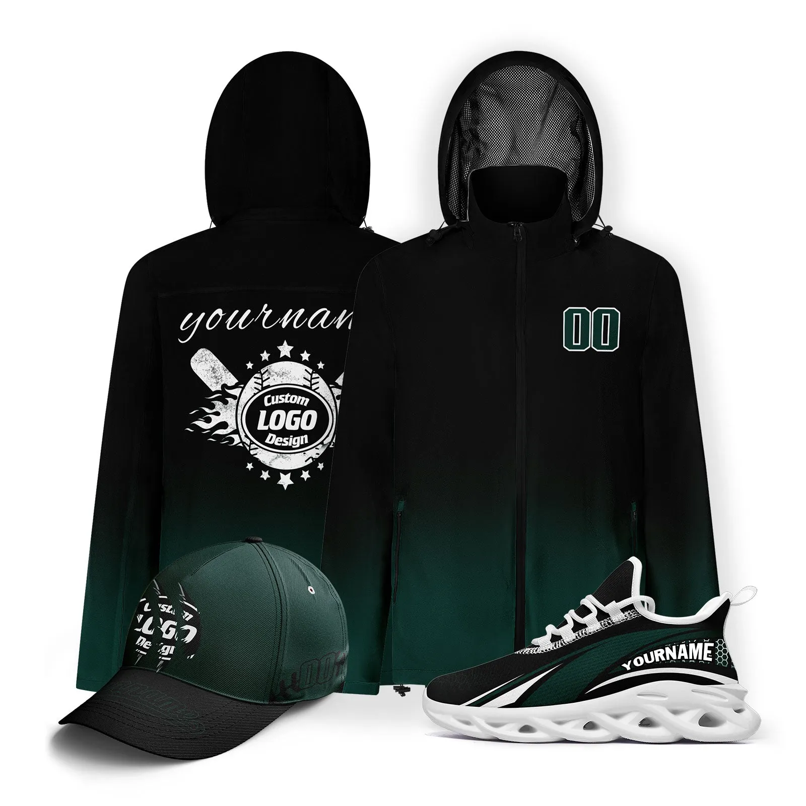 Custom Baseball Outerwear Hat and Shoes Combo Offer Personalized Combo ZH-E025023-2