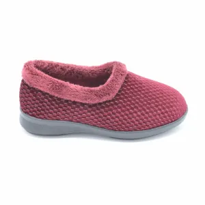 DB Betsy - Ladies Extra Wide Fit Slipper - Burgundy 6E Fitting