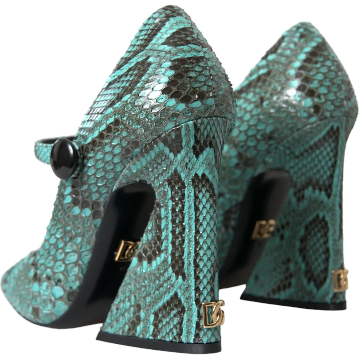 Dolce & Gabbana Aqua Python Leather Mary Jane Pumps Shoes