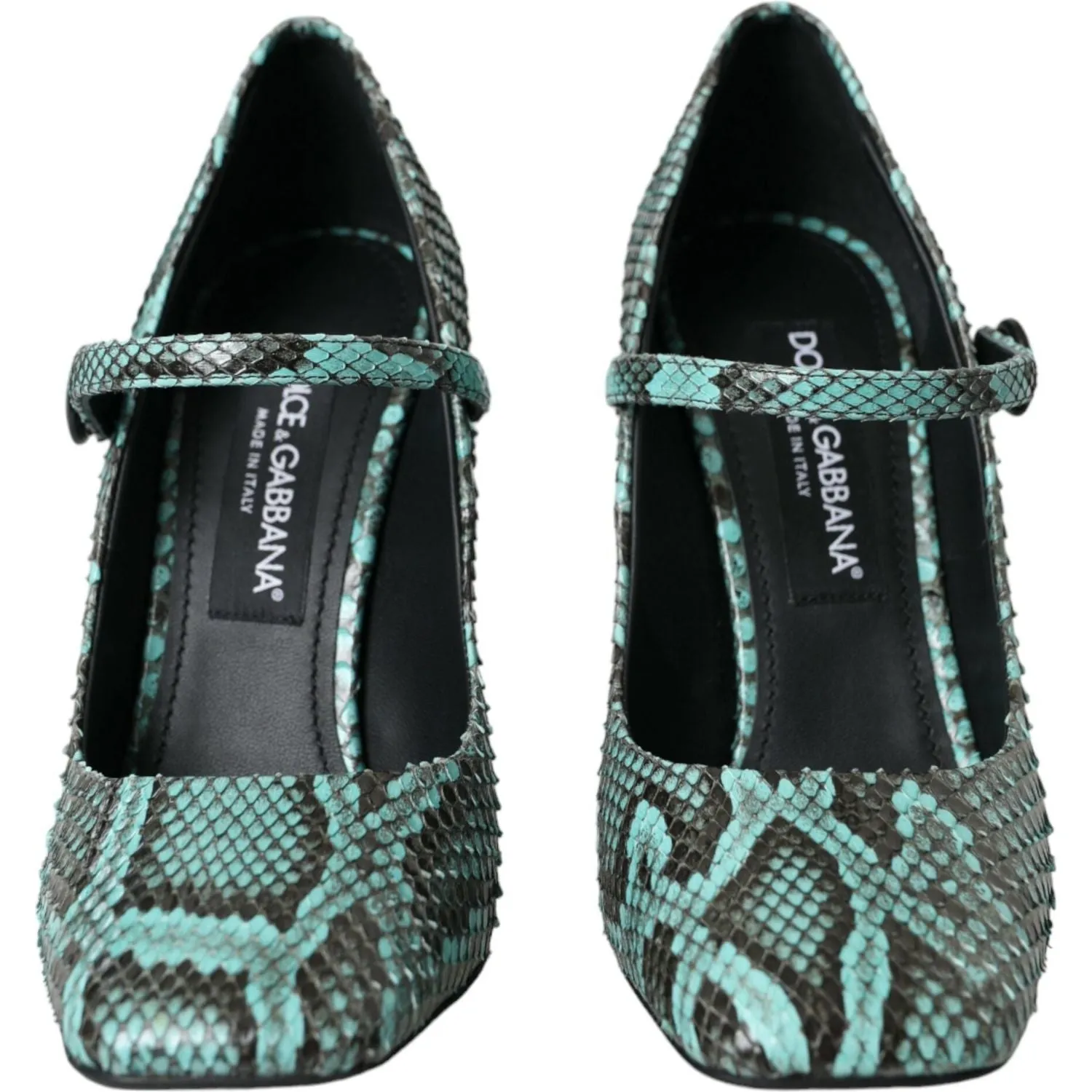 Dolce & Gabbana Aqua Python Leather Mary Jane Pumps Shoes