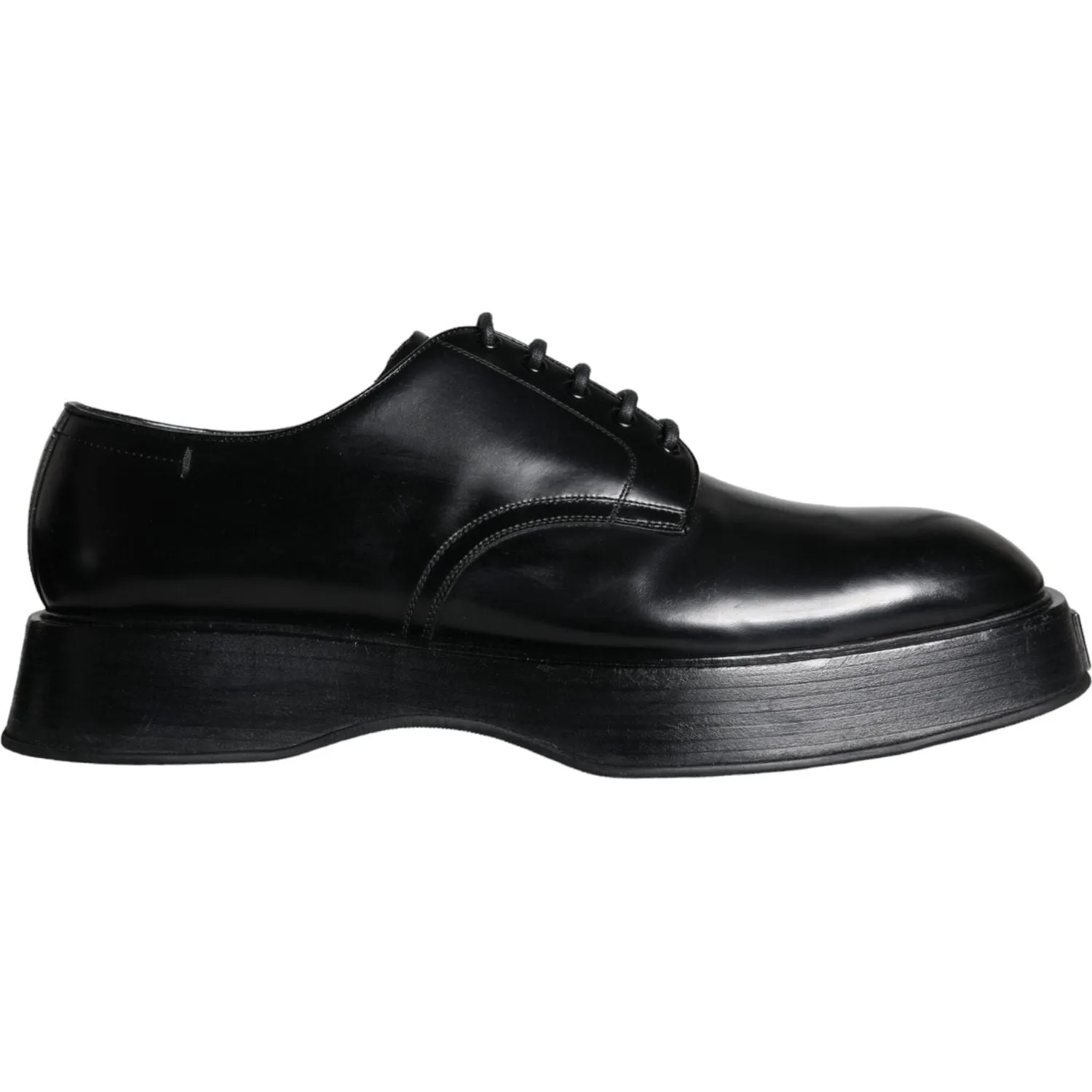 Dolce & Gabbana Black Calf Leather Derby Formal Dress Shoes