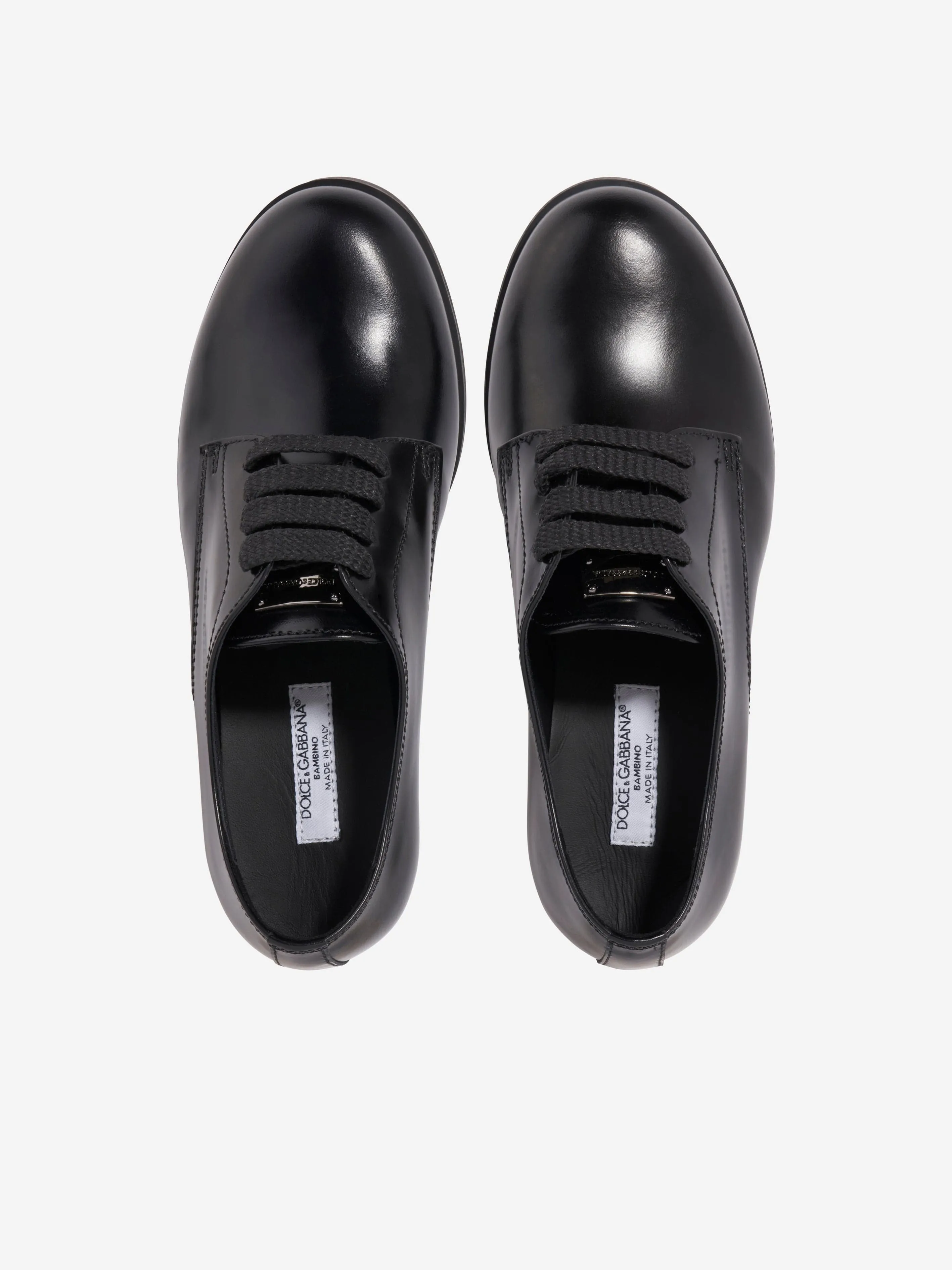 Dolce & Gabbana Boys Leather Lace Up shoes in Black