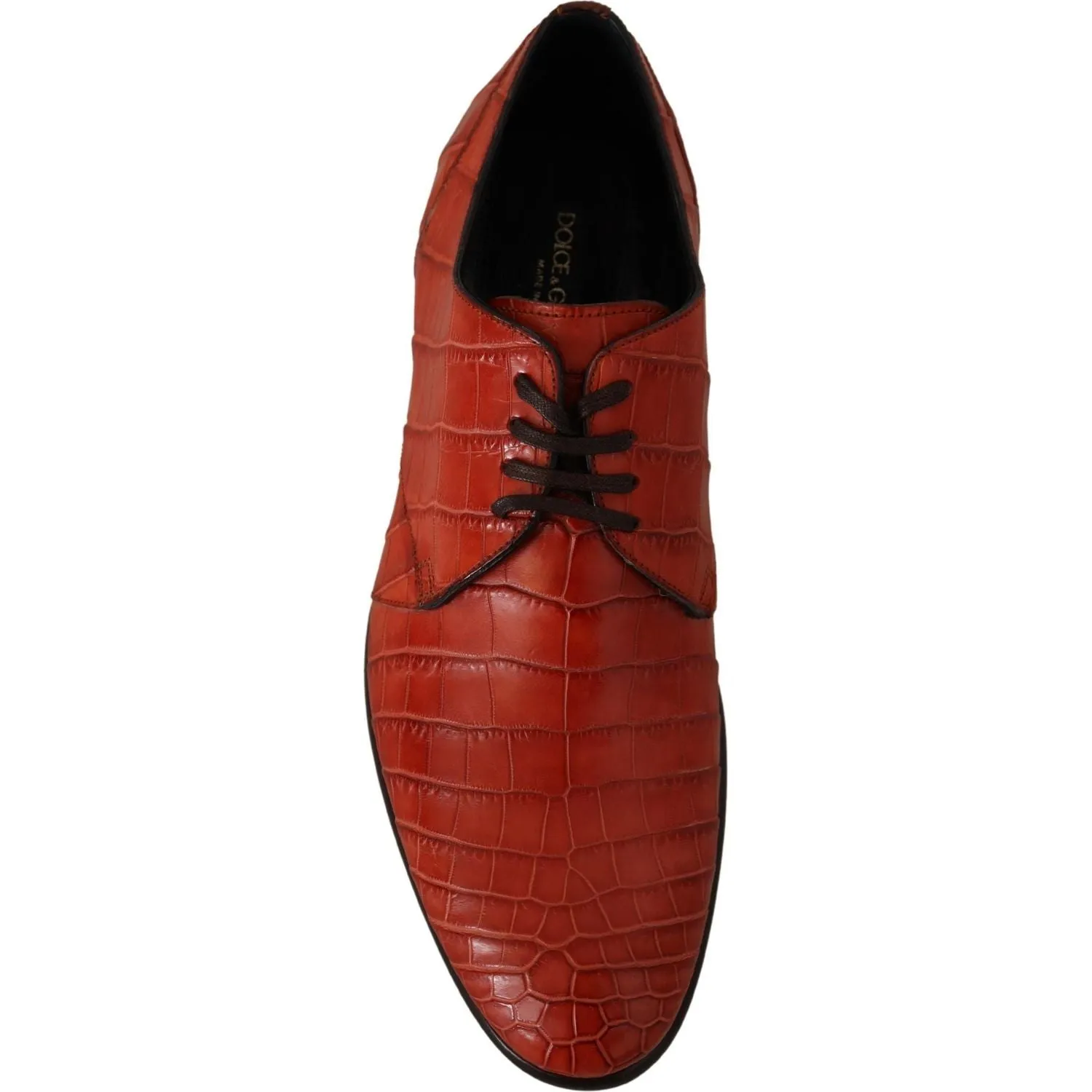 Dolce & Gabbana Exquisite Exotic Croc Leather Lace-Up Dress Shoes