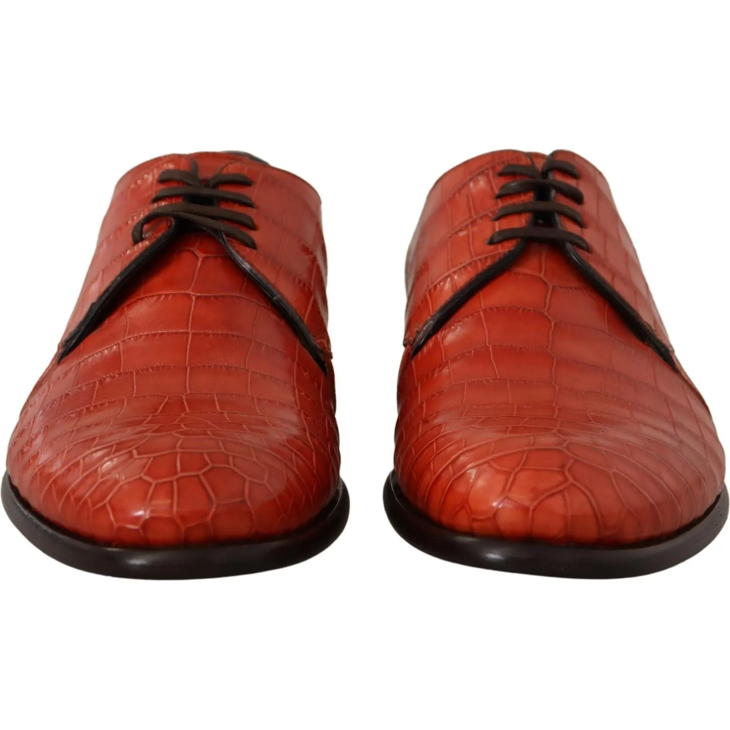 Dolce & Gabbana Exquisite Exotic Croc Leather Lace-Up Dress Shoes