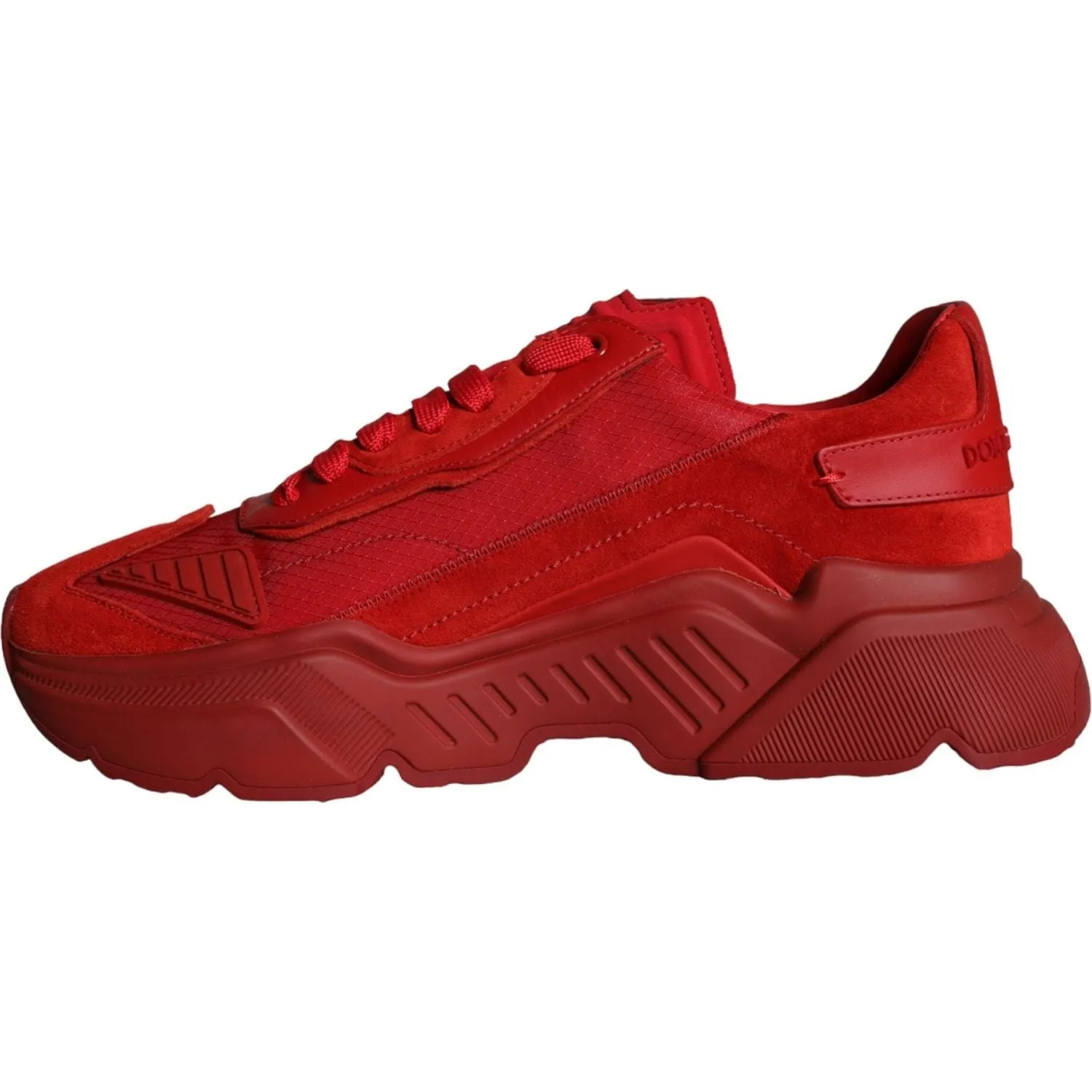 Dolce & Gabbana Red Leather Daymaster Low Top Sneakers Shoes