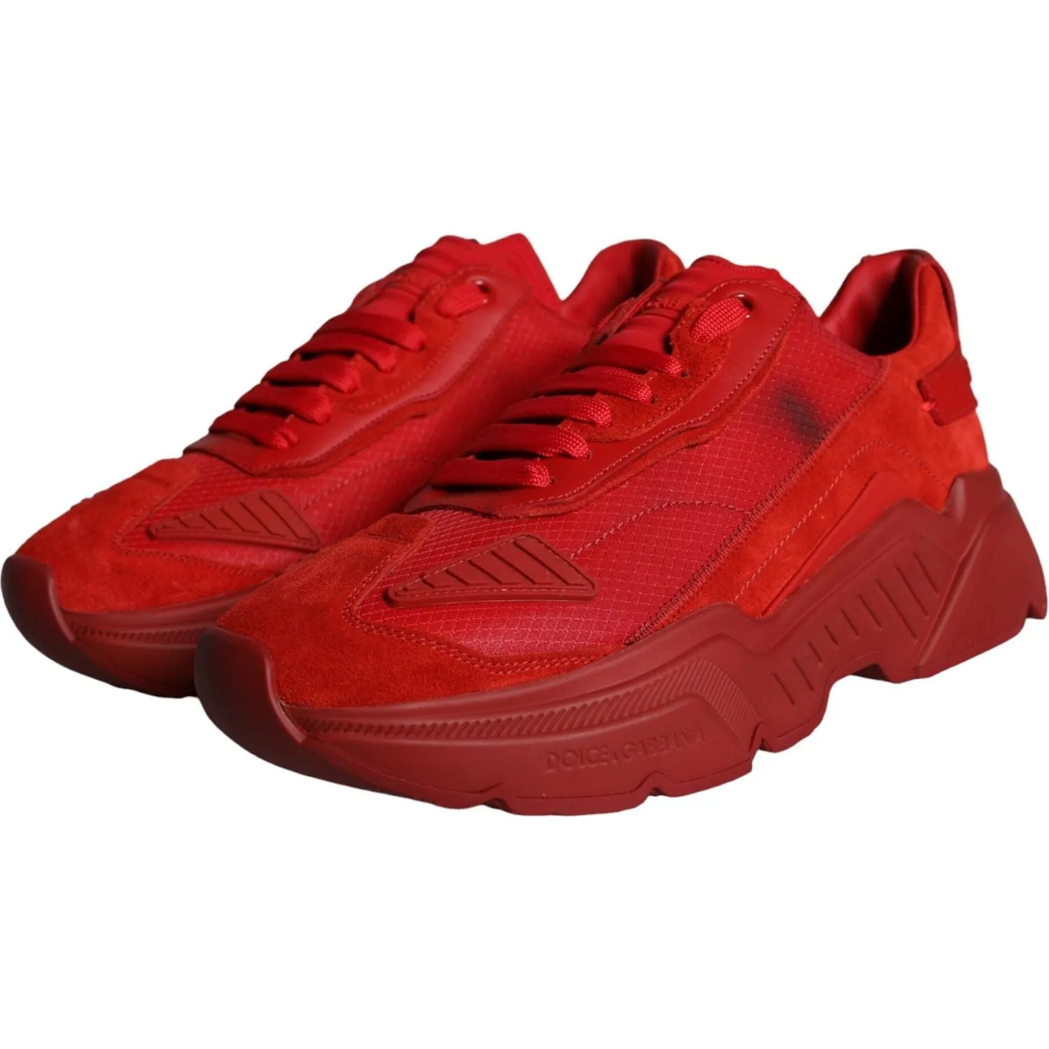 Dolce & Gabbana Red Leather Daymaster Low Top Sneakers Shoes