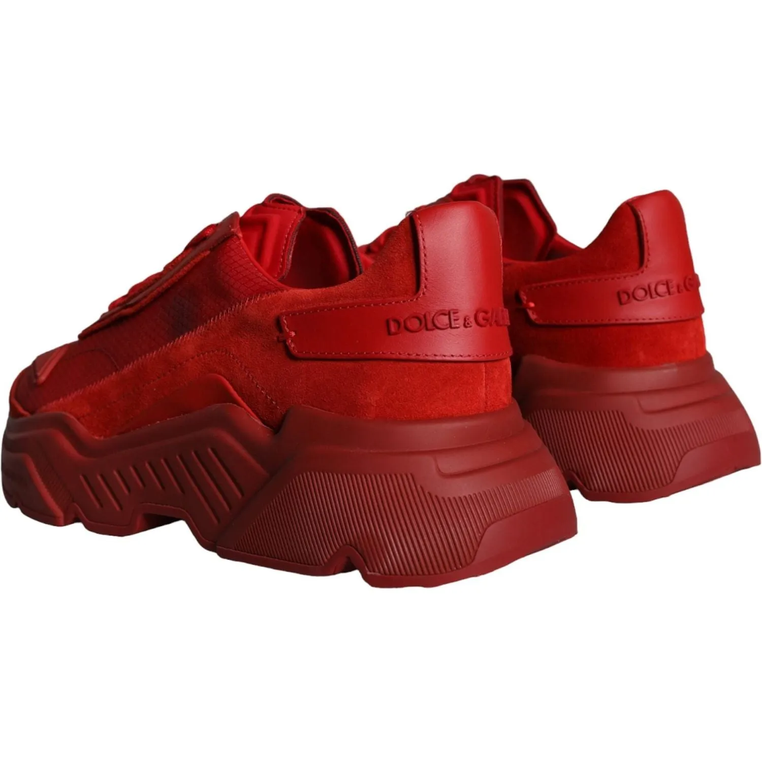 Dolce & Gabbana Red Leather Daymaster Low Top Sneakers Shoes