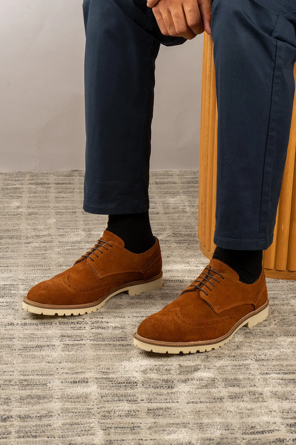 Eli Brown Suede Wide Fit