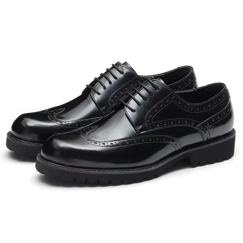 Embossed Elegance Brogue Dress Shoes