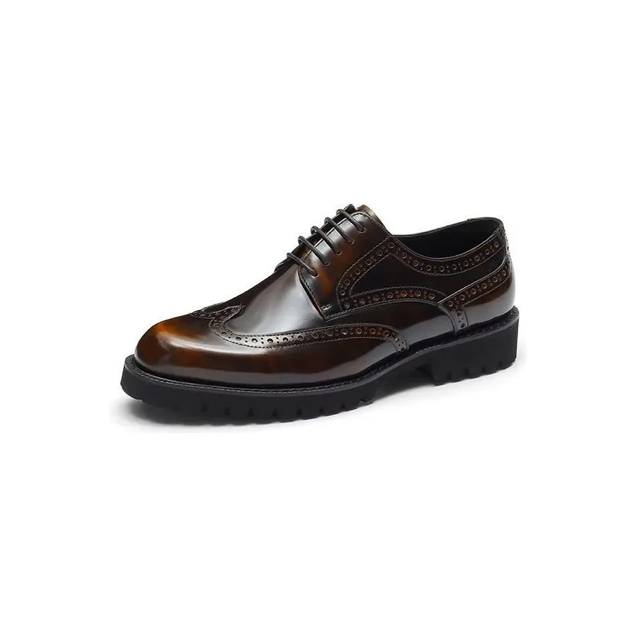 Embossed Elegance Brogue Dress Shoes