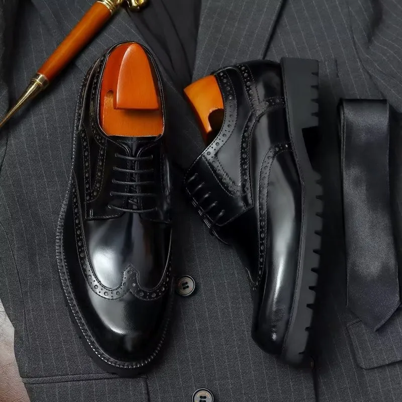 Embossed Elegance Brogue Dress Shoes