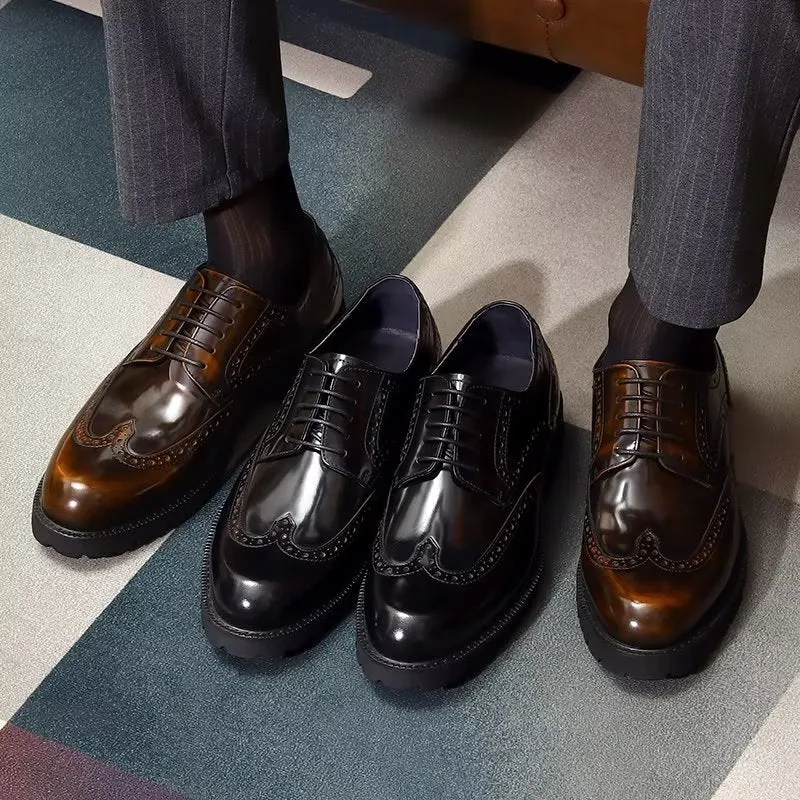 Embossed Elegance Brogue Dress Shoes