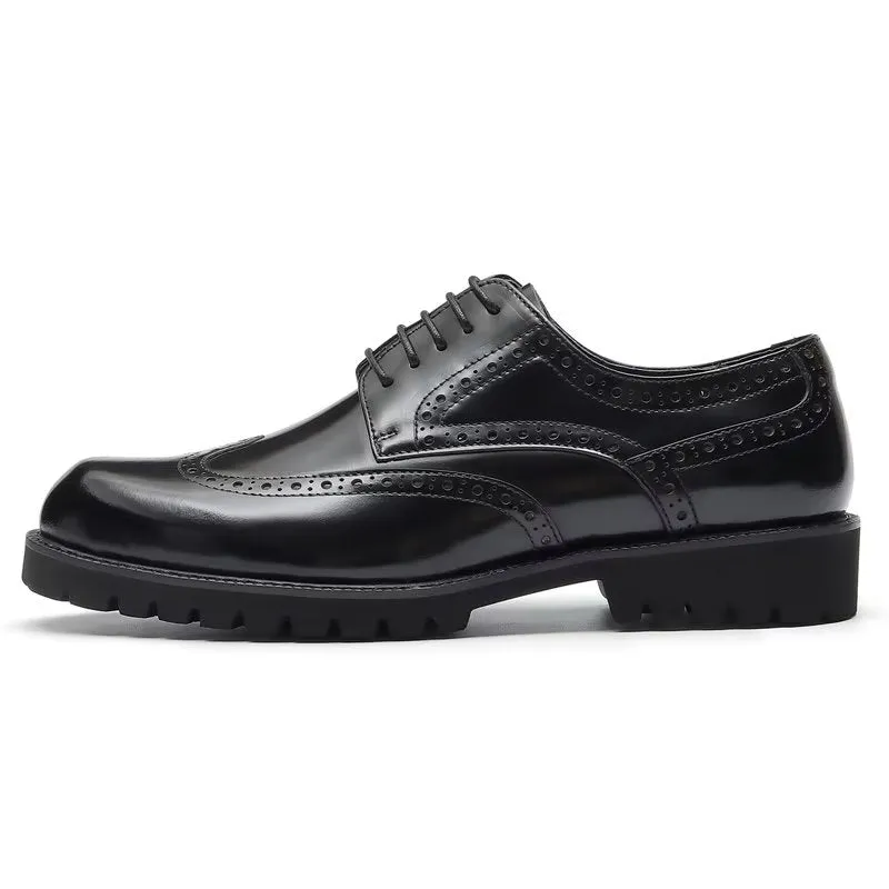 Embossed Elegance Brogue Dress Shoes