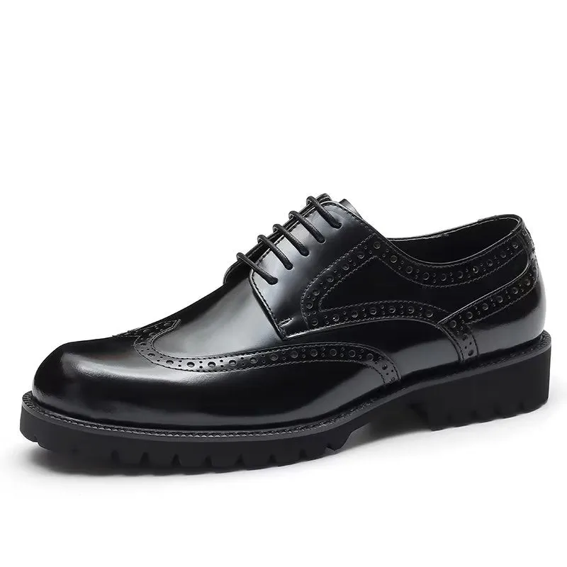 Embossed Elegance Brogue Dress Shoes