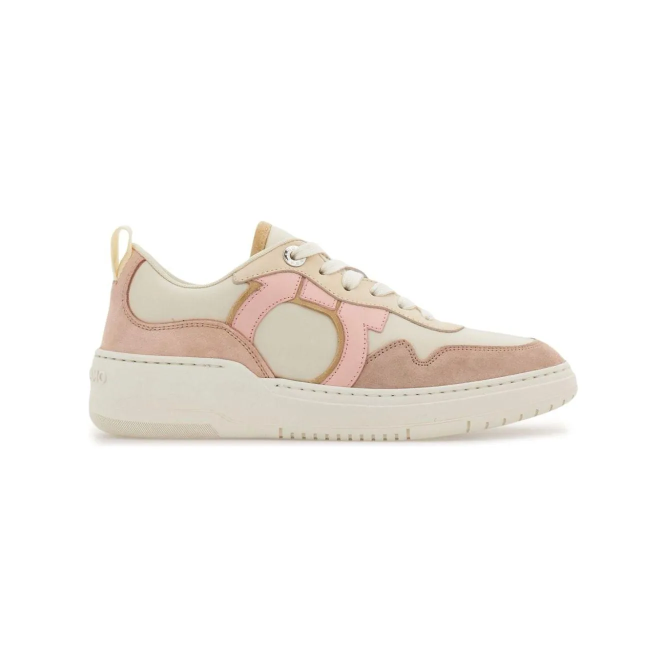 Ferragamo  pink leather Gancini Sneakers Powder