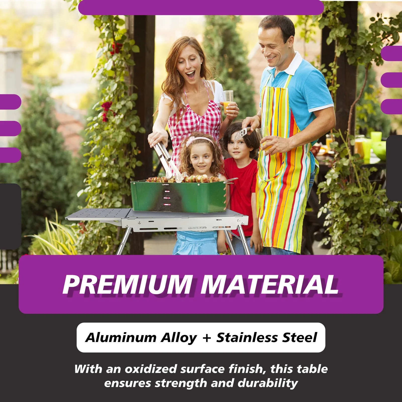 Foldable Camping Table w/ Lightweight Aluminum Frame