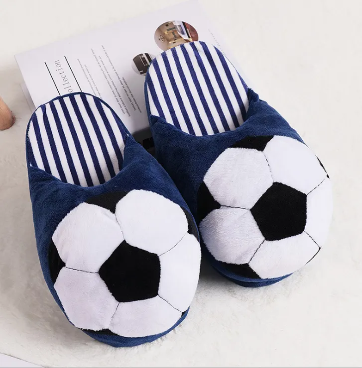 Football Shoes Women's Soft Short Furry Plush Home Floor Slipper