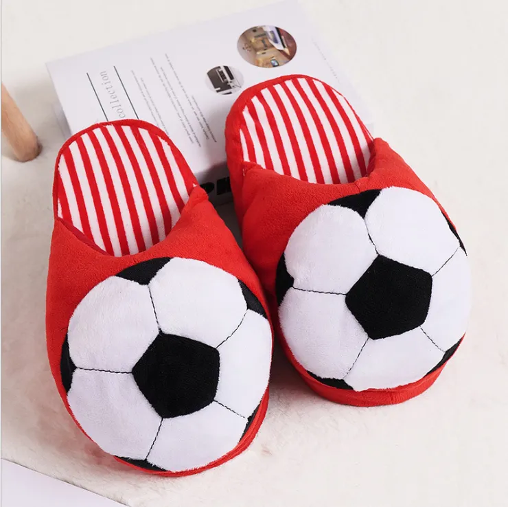 Football Shoes Women's Soft Short Furry Plush Home Floor Slipper