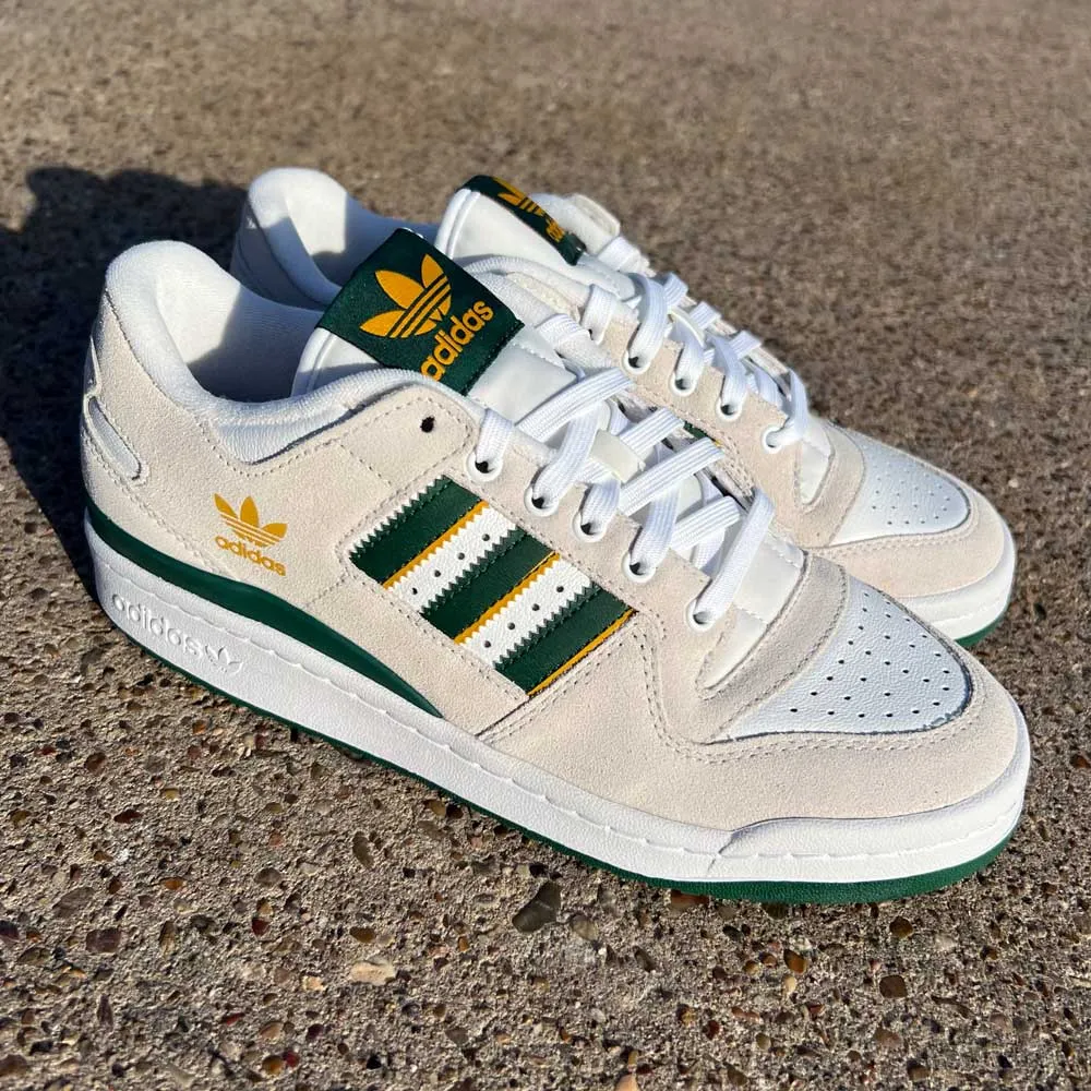 Forum 84 White Dark Green Yellow Adida Suede Leather Shoes