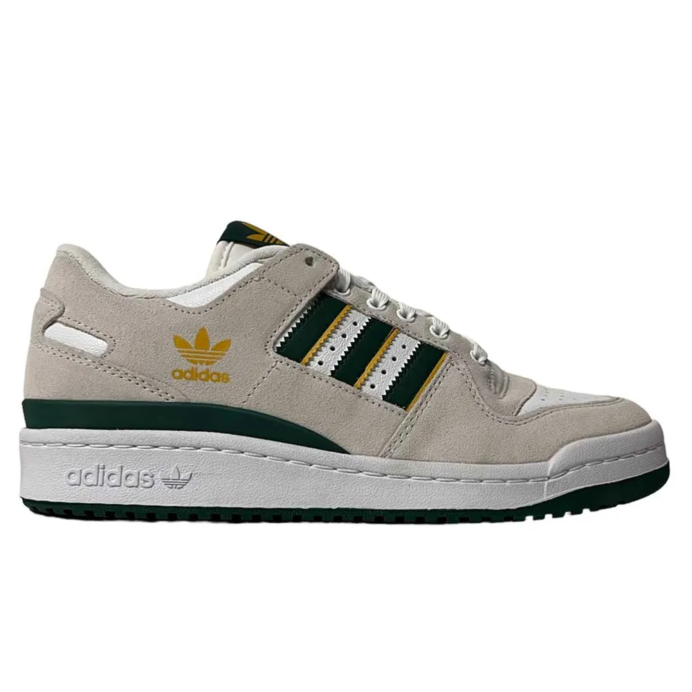 Forum 84 White Dark Green Yellow Adida Suede Leather Shoes