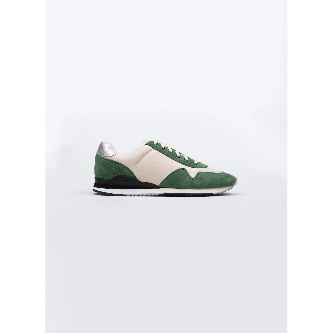 Fursac - Sneakers En Daim Et Nylon - Vert Bouteille