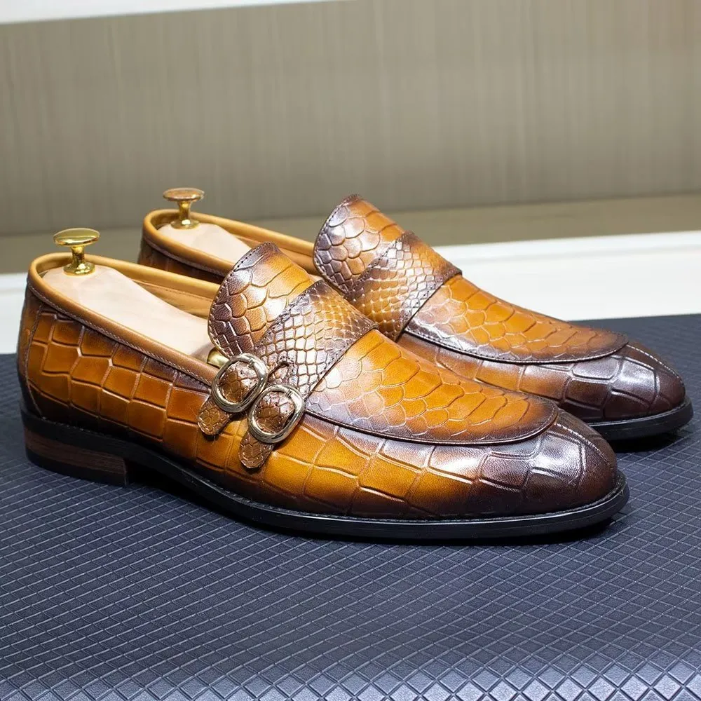 Genuine Leather Elegant CrocFormal Classic Brogues