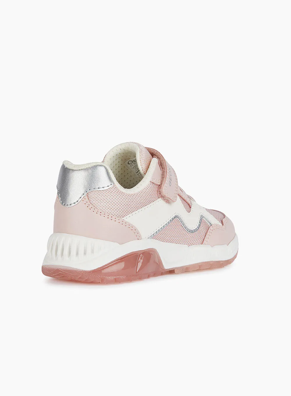 Geox Jr Spaziale Light-Up Trainers in Light Rose