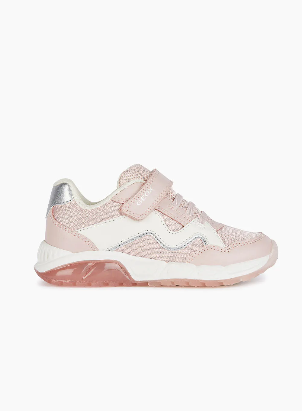 Geox Jr Spaziale Light-Up Trainers in Light Rose