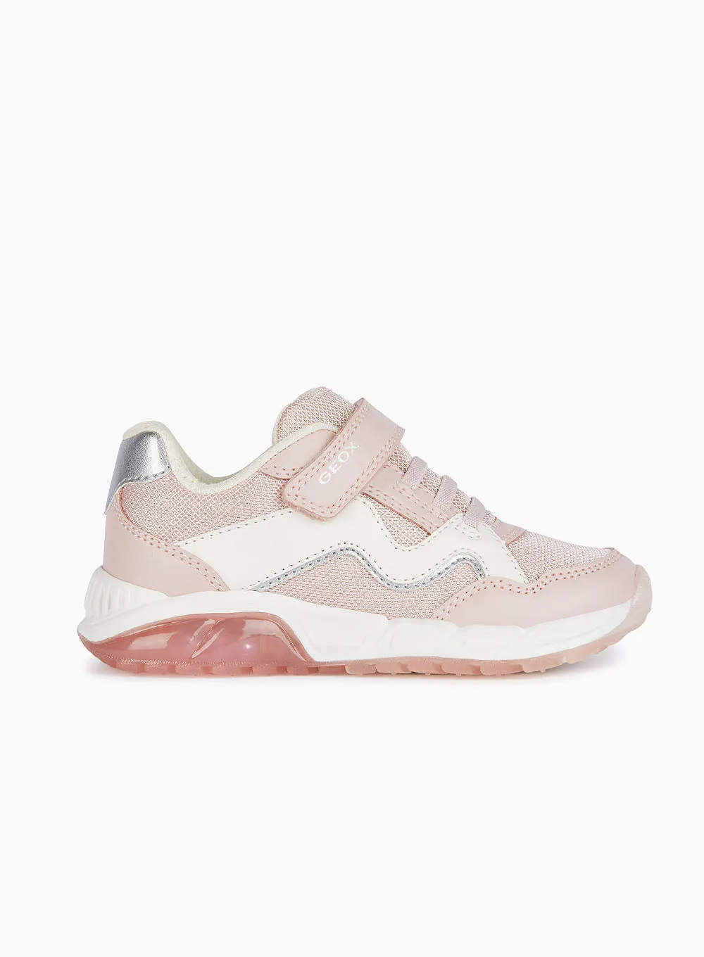 Geox Jr Spaziale Light-Up Trainers in Light Rose