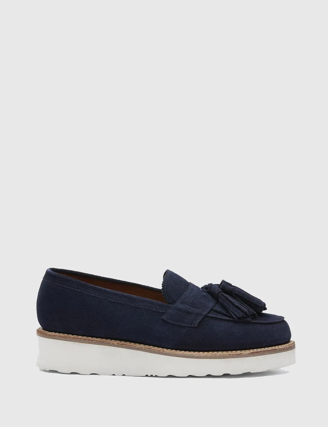 Grenson Womens Clara Suede Loafer - Navy