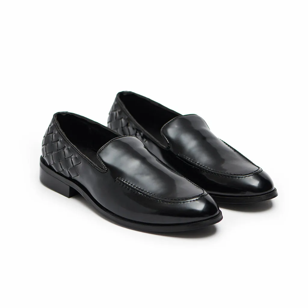 HAND WOVEN SLIP-ONS- BLACK