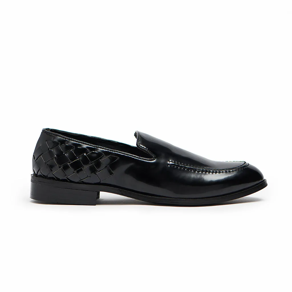 HAND WOVEN SLIP-ONS- BLACK