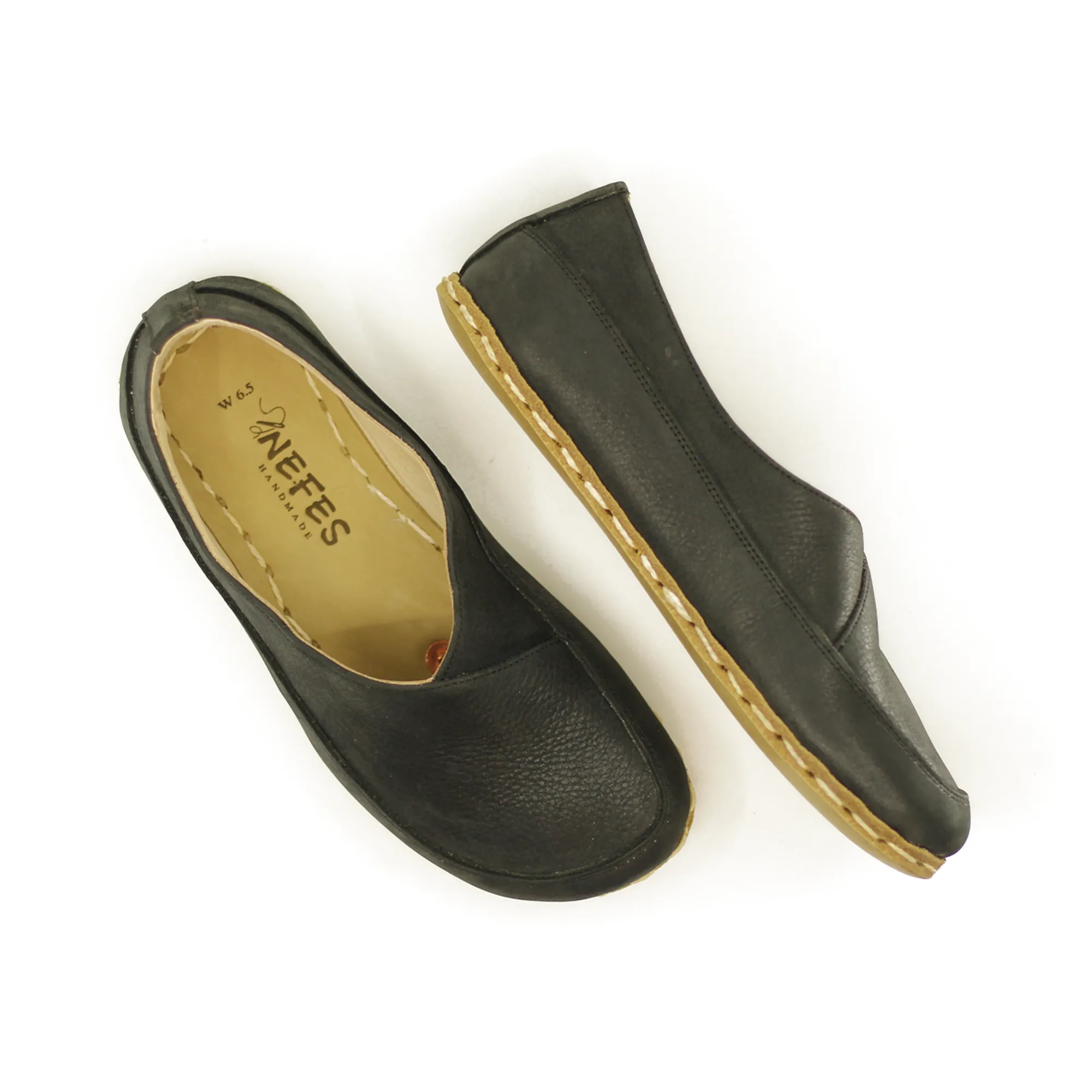 Handmade Barefoot Loafers for Women Black